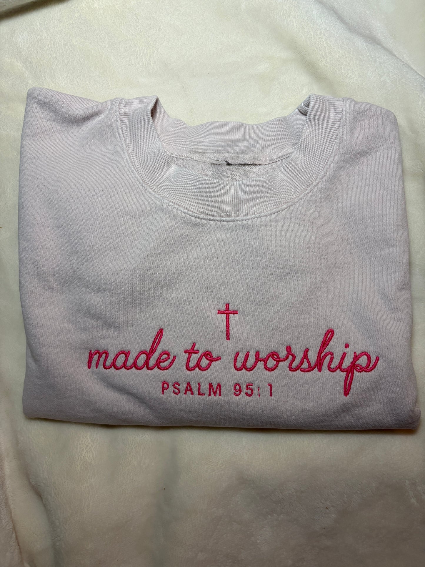 made to worship embroider sweatshirt