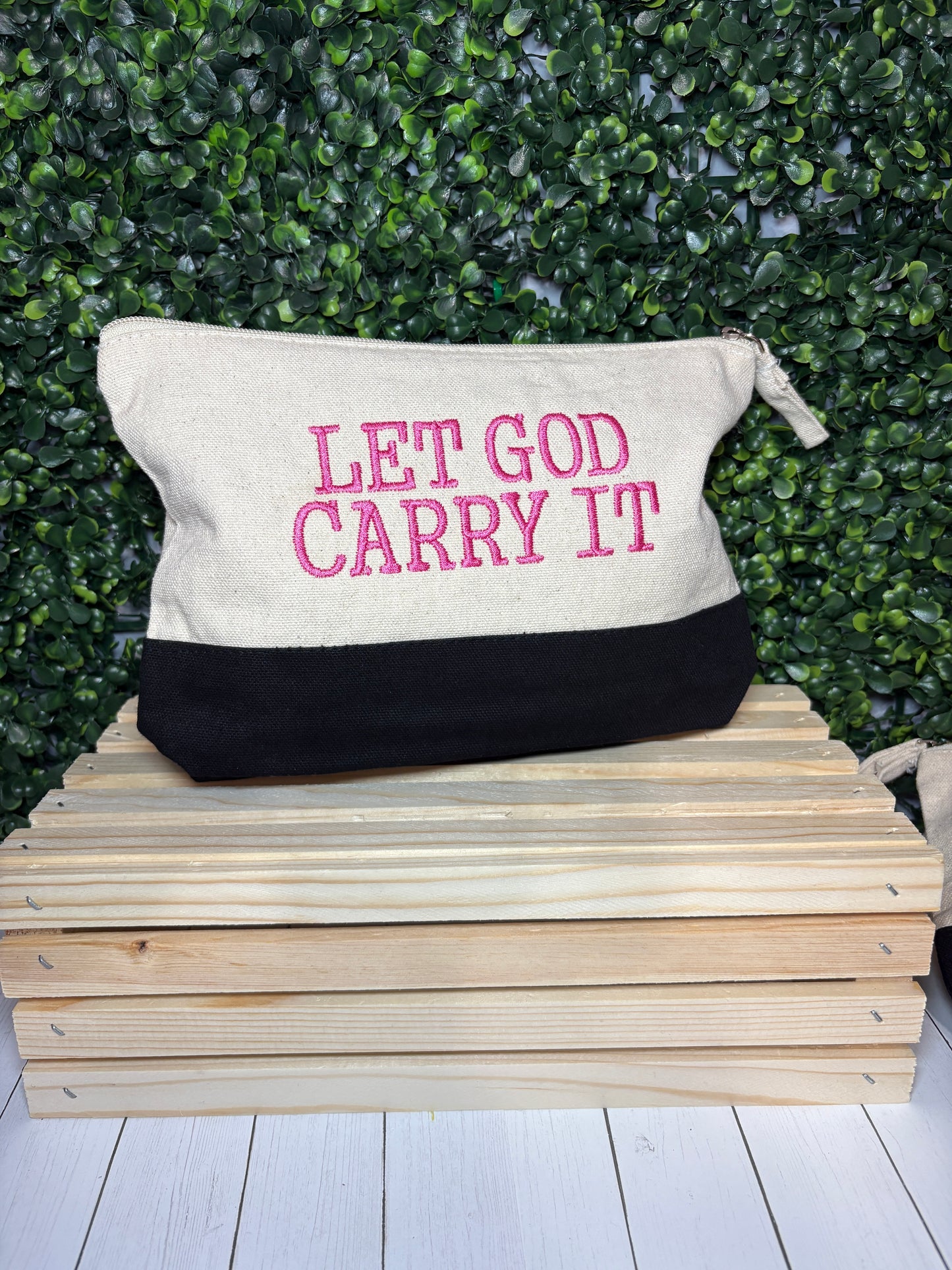 Zipper Pouch- Let God Carry it